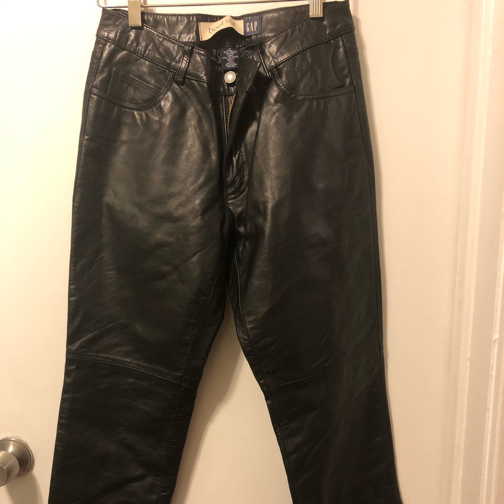 GAP Black Leather Bootcut Pants Size 4